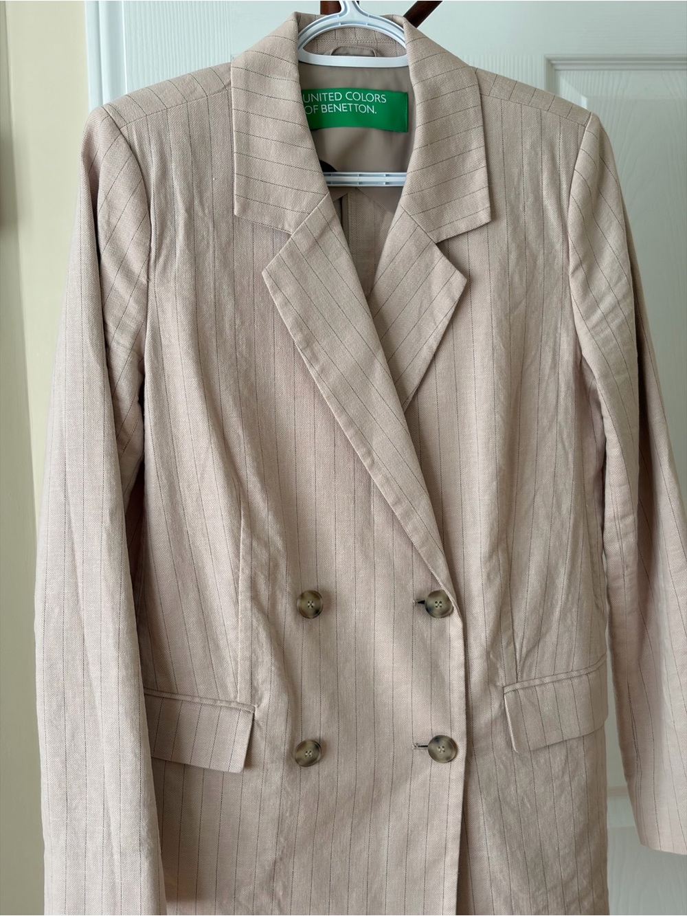 United Colors Of Benetton Light Blush Double-Breasted Blazer